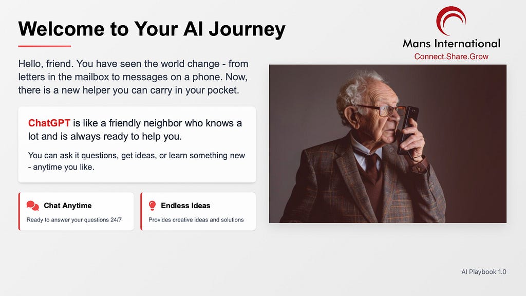 Welcome to your AI journey Mans International