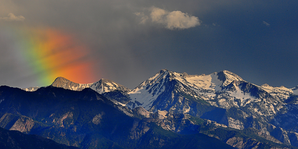 Snowy mountain peaks