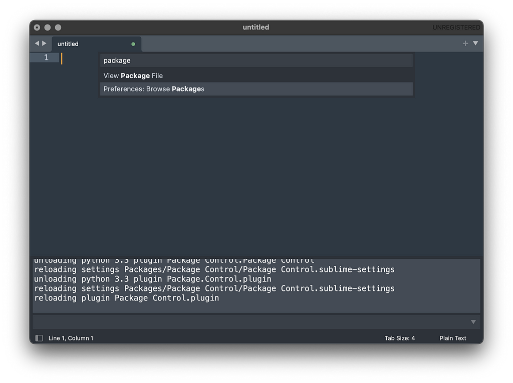 The Preferences: Browse Packages item highlighted inside Sublime's Command Palette