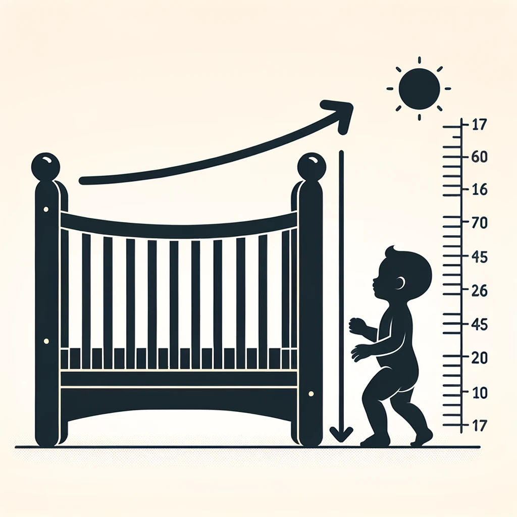 Graphic representation of a toddler’s growth compared to the crib’s dimensions