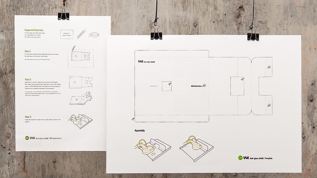 Download the files and follow the instructions to make the anti-glare shield.