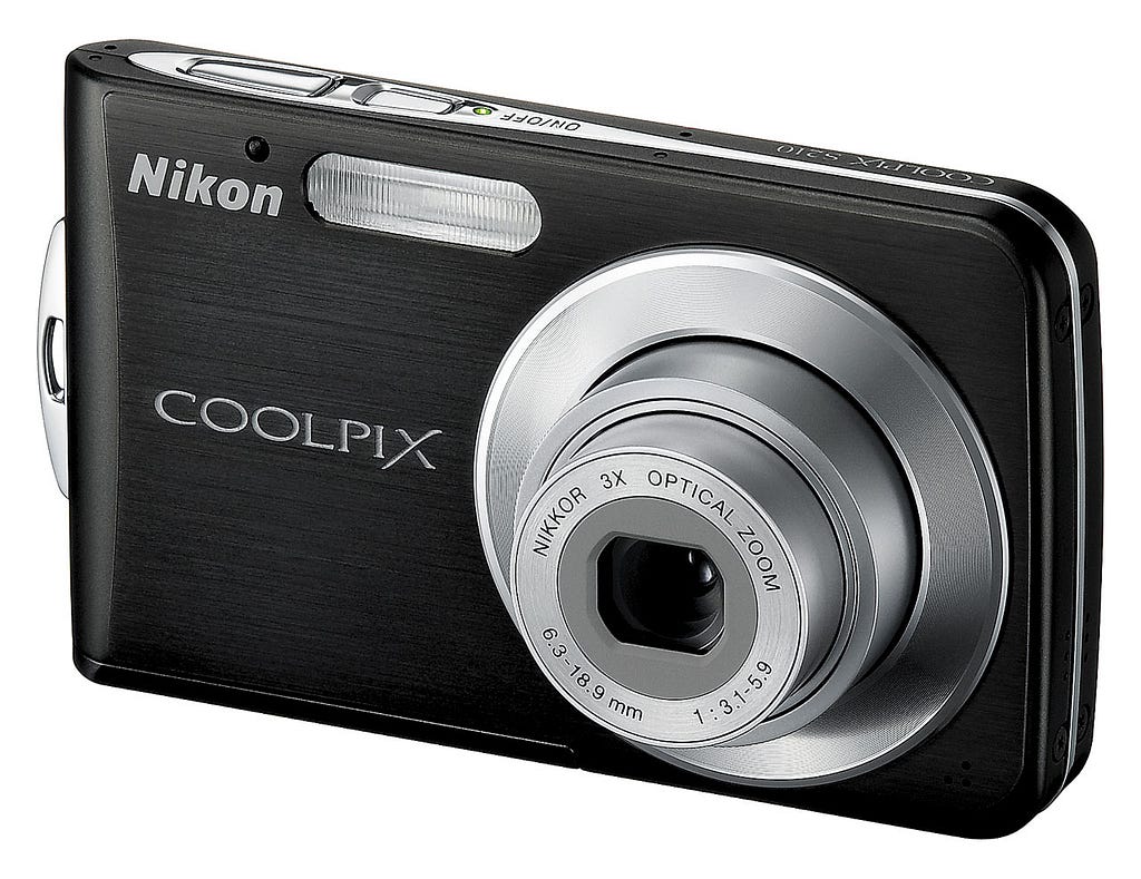 A small Nikon point and shoot camera.