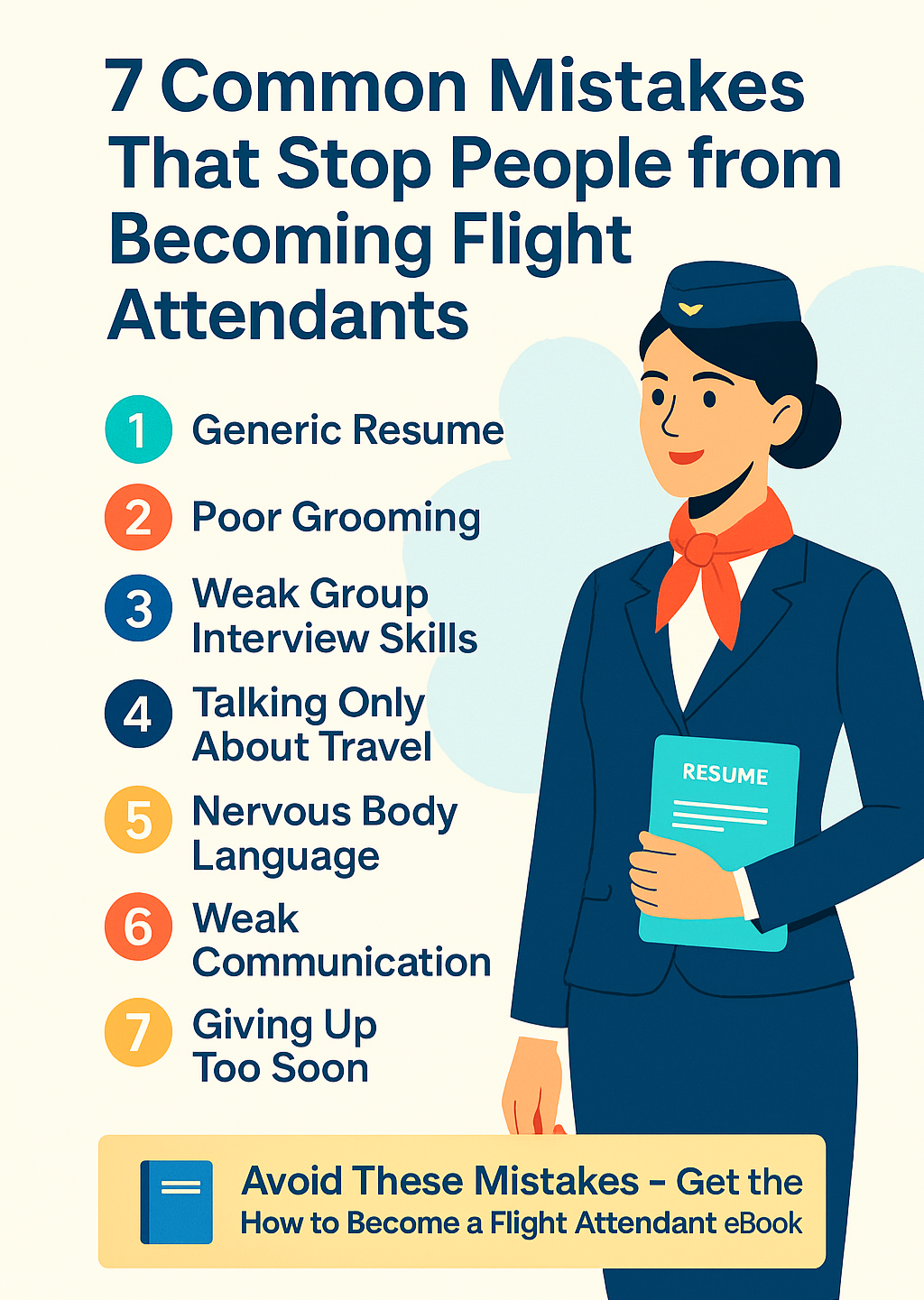 7 Common Mistakes That Stop People from Becoming Flight Attendants