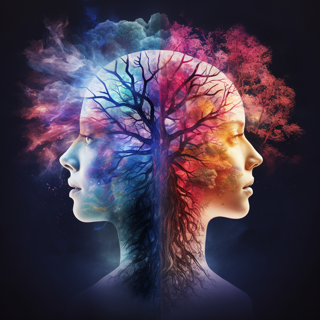 Double expose of brain and rejuvenation — Midjourney