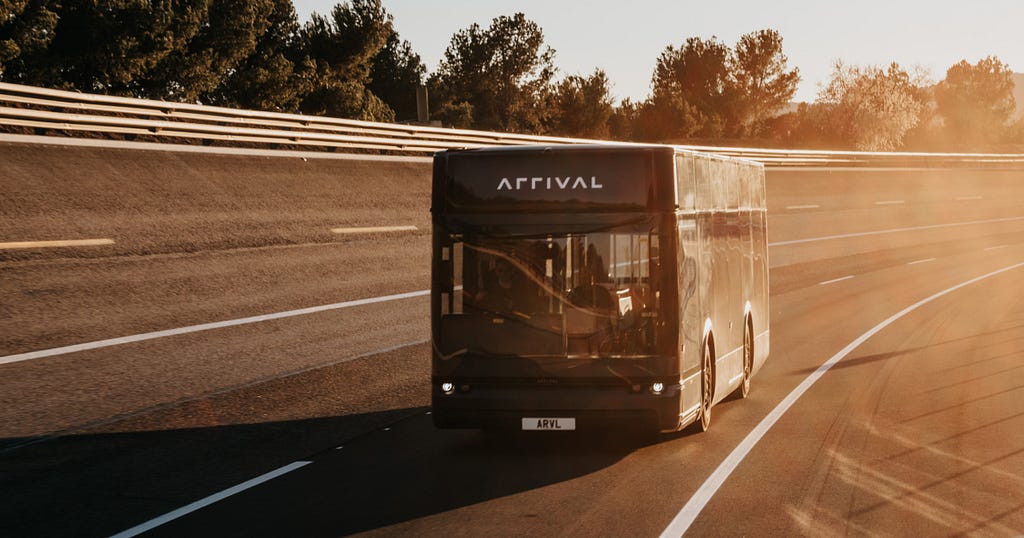 The Arrival Bus on a test track near Barcelona, Spain