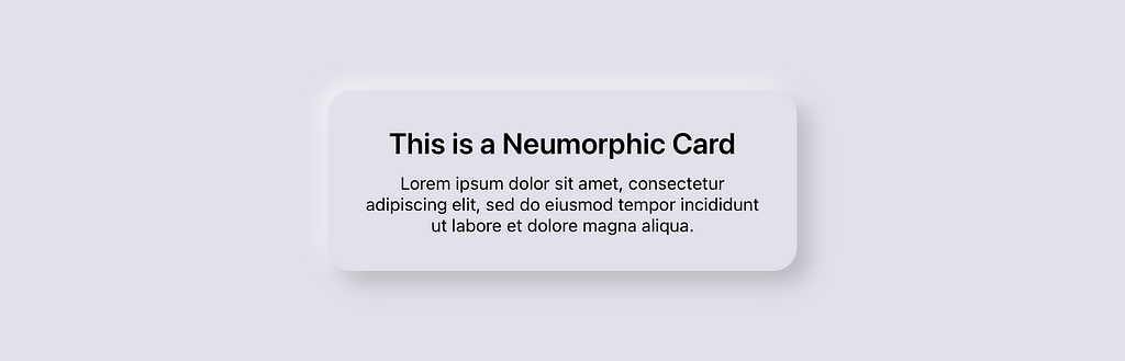 An example of a neumorphic card created with SwiftUI