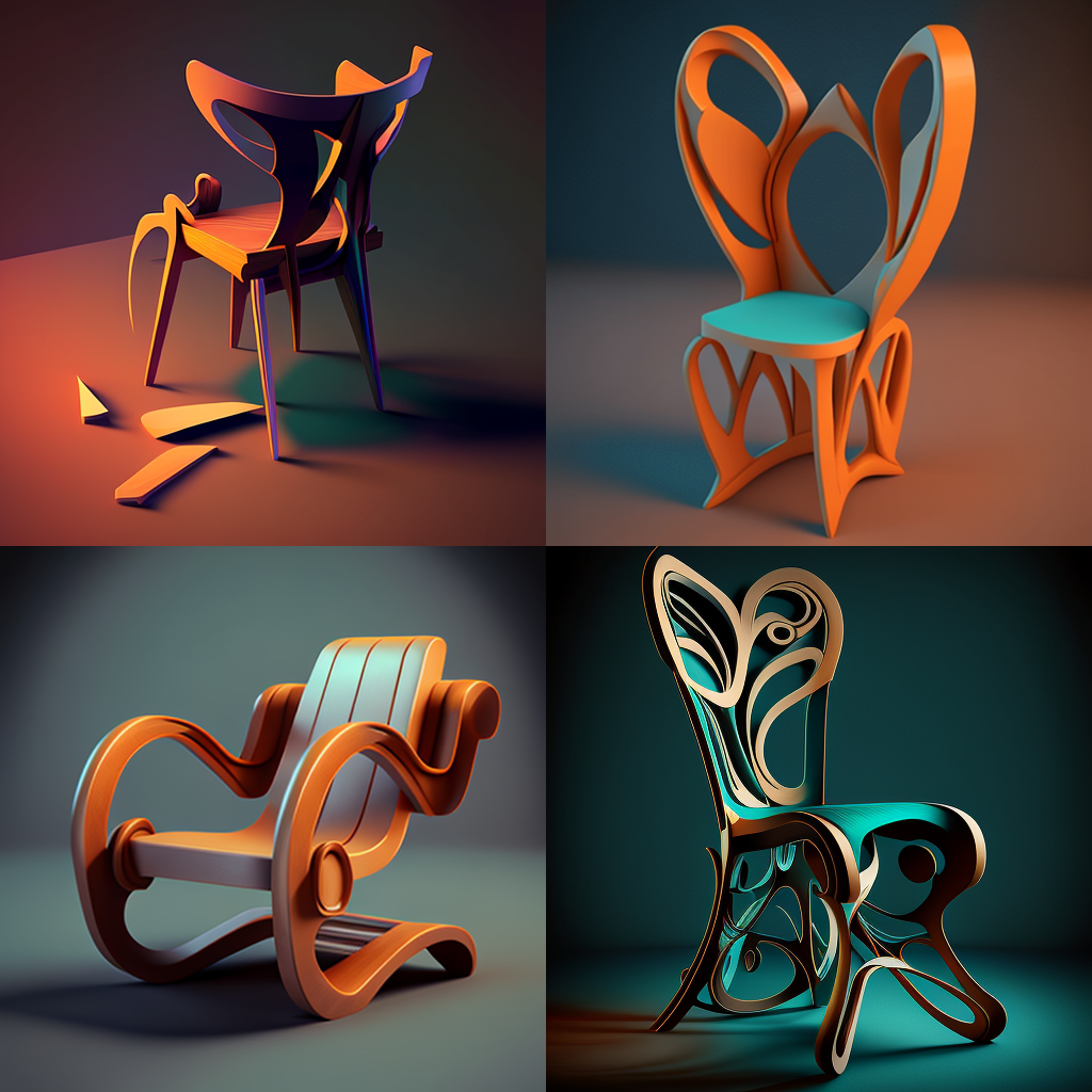 chairs, stylized