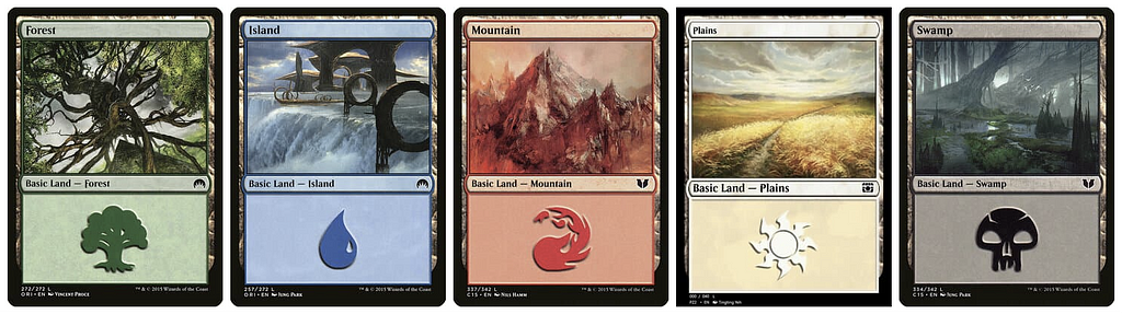 A set of Magic: The Gathering cards