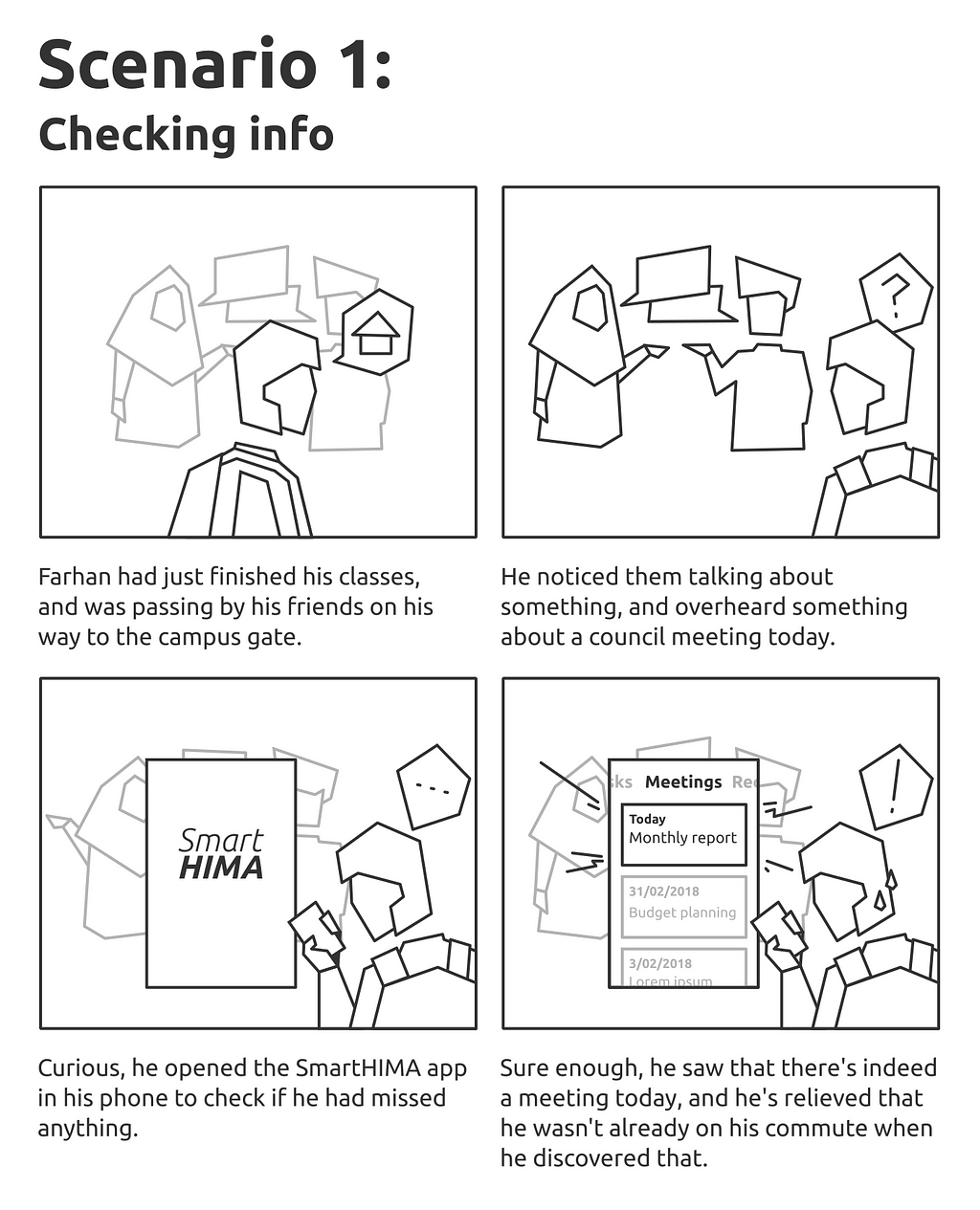 SmartHIMA storyboard 1: Checking info