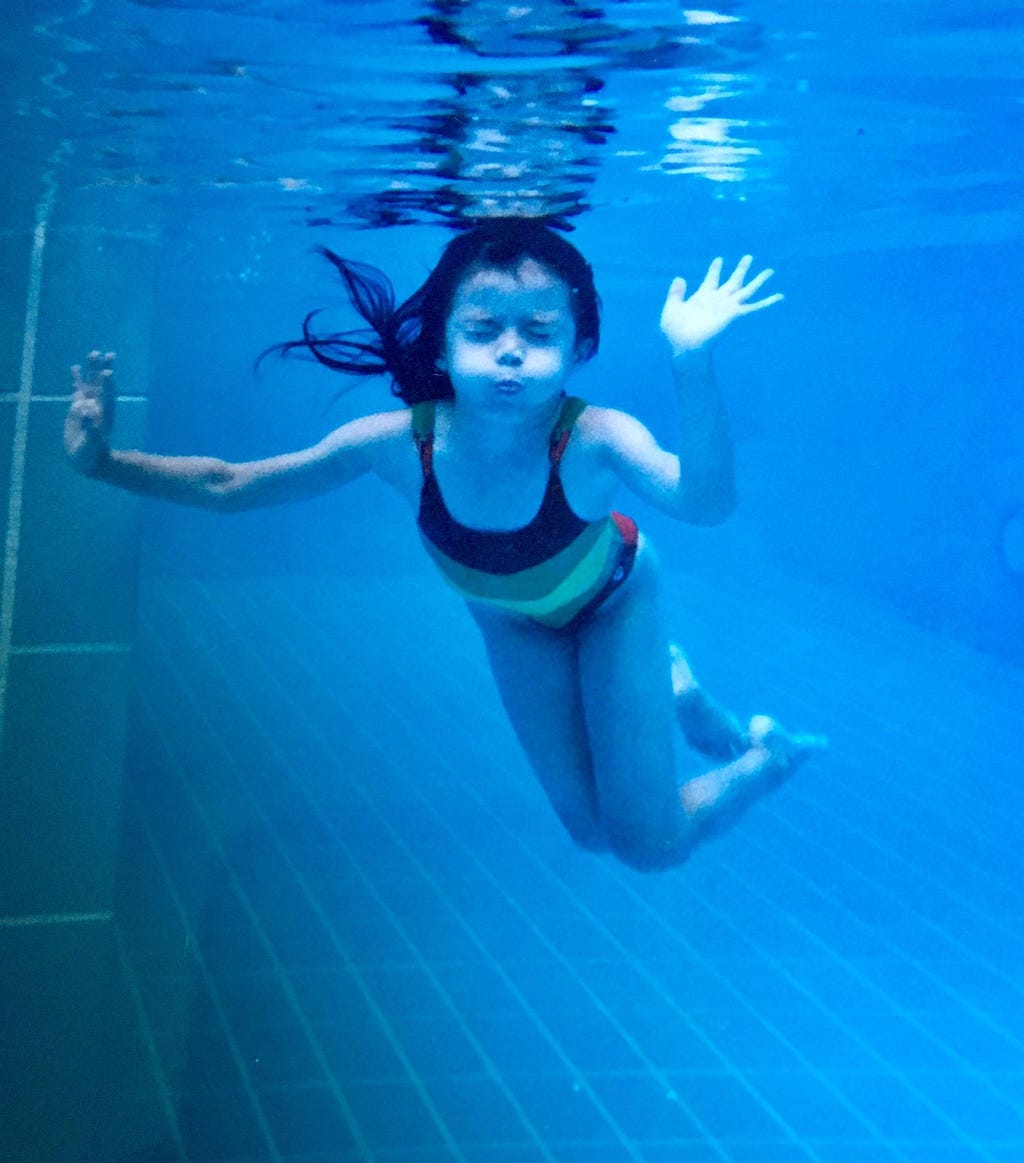 Me as a child underwater