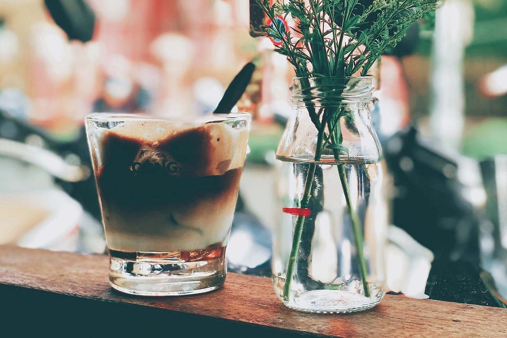 A cup of coconut coffee in Ho Chi Minh City, Vietnam