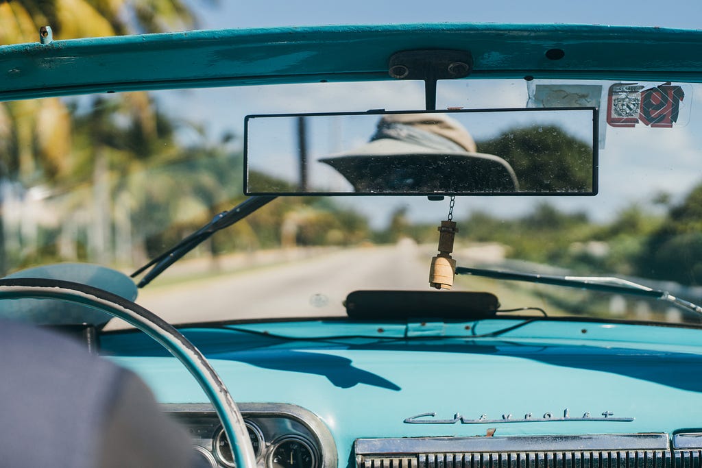 A 1950s Chevrolet on the road in Varadero, Cuba.