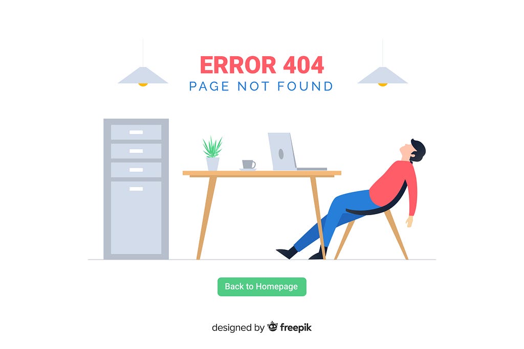 A 404 error page