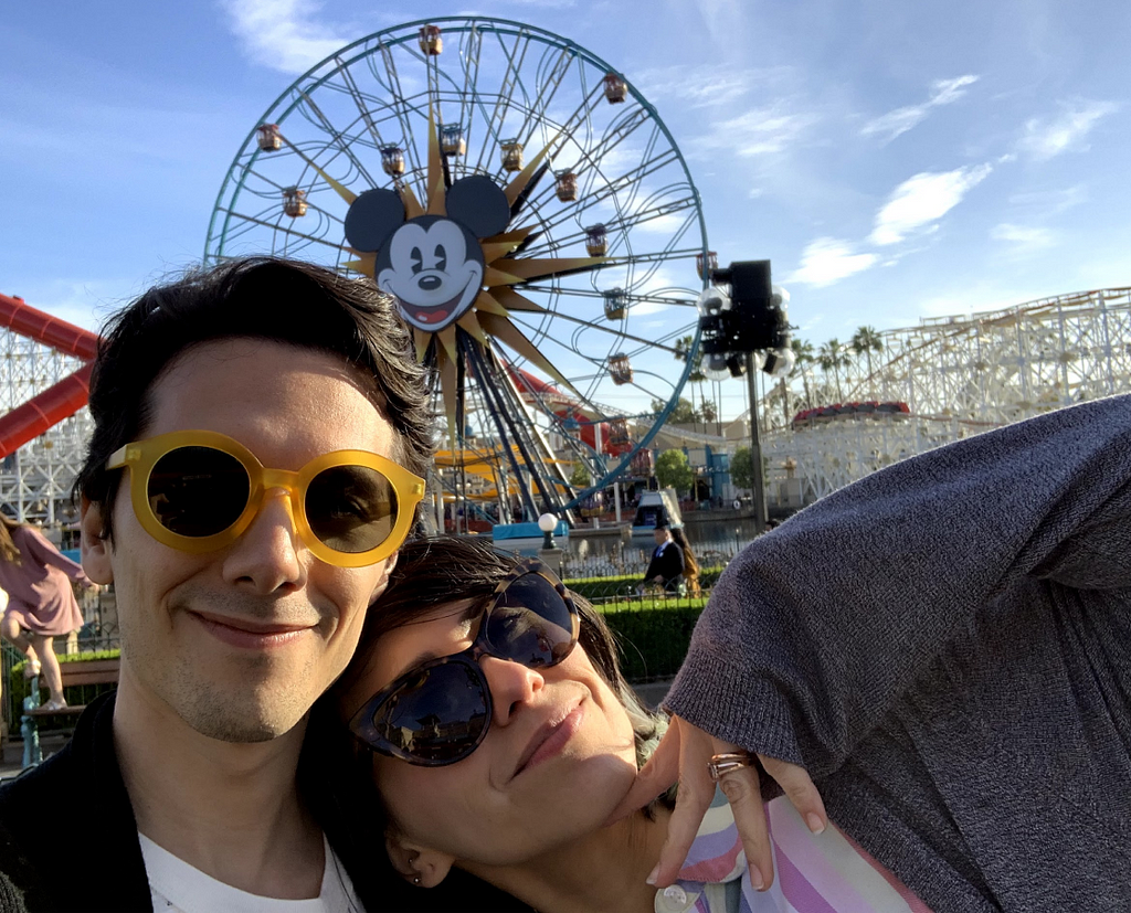 Image of me and my wife at Disney California Adventure