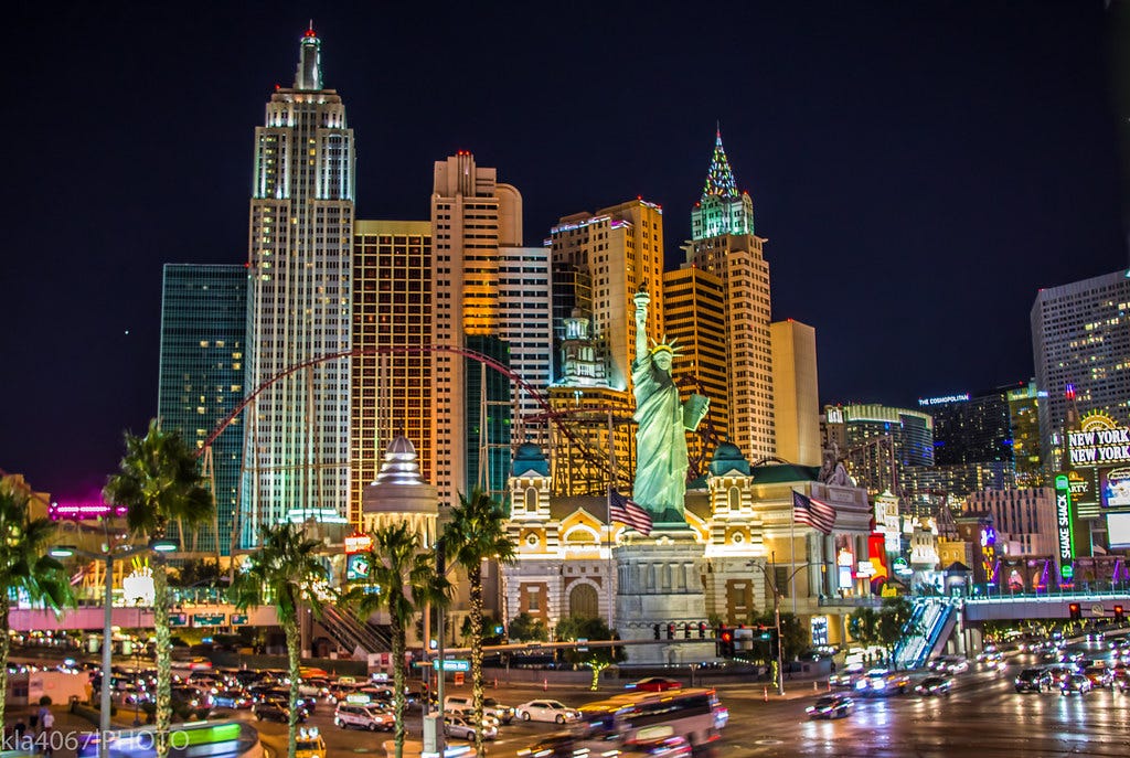 Part of the Las Vegas skyline featuring New York, New York casino