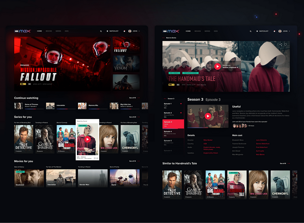 HBO Max Research & Redesign concept