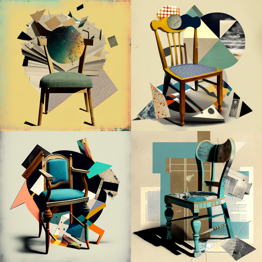 chairs, collage