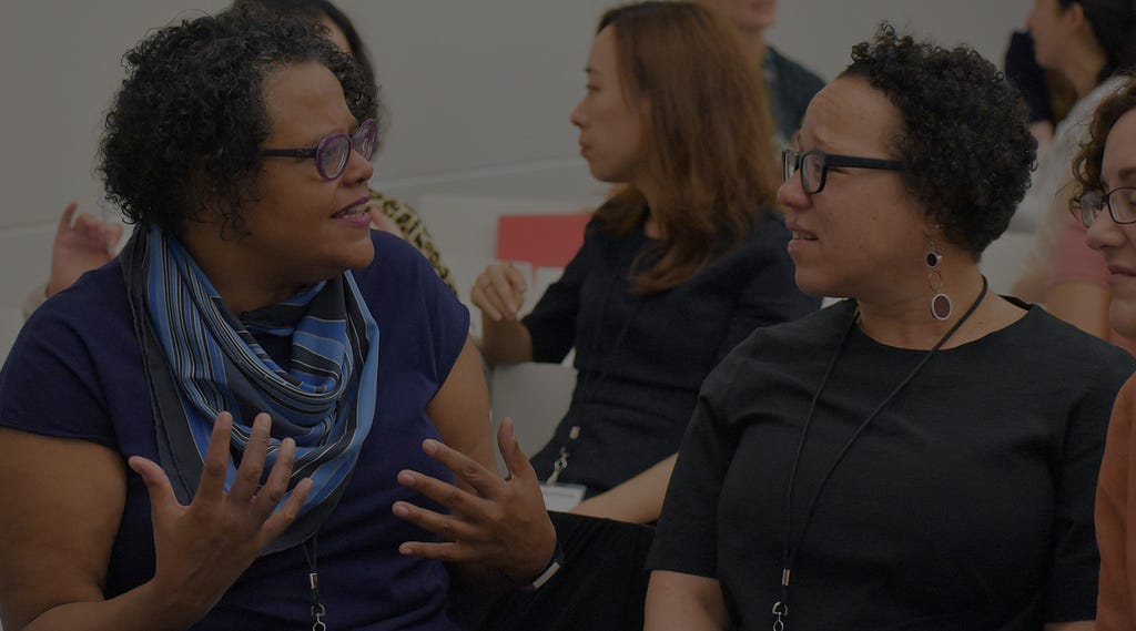 Kim F. Hall and Marisa Fuentes in conversation at RaceB4Race: Race and Periodization, Washington D.C., September 2019.