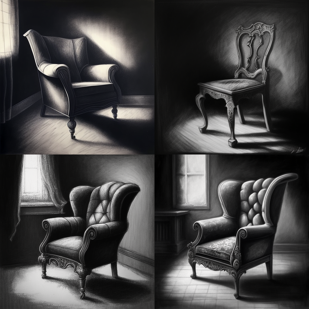 chairs, charcoal