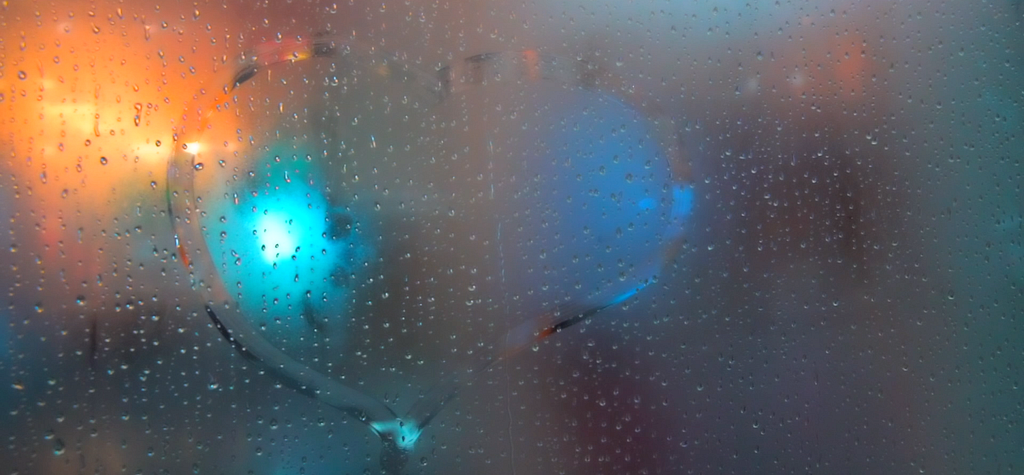waterdrops on a showroom window