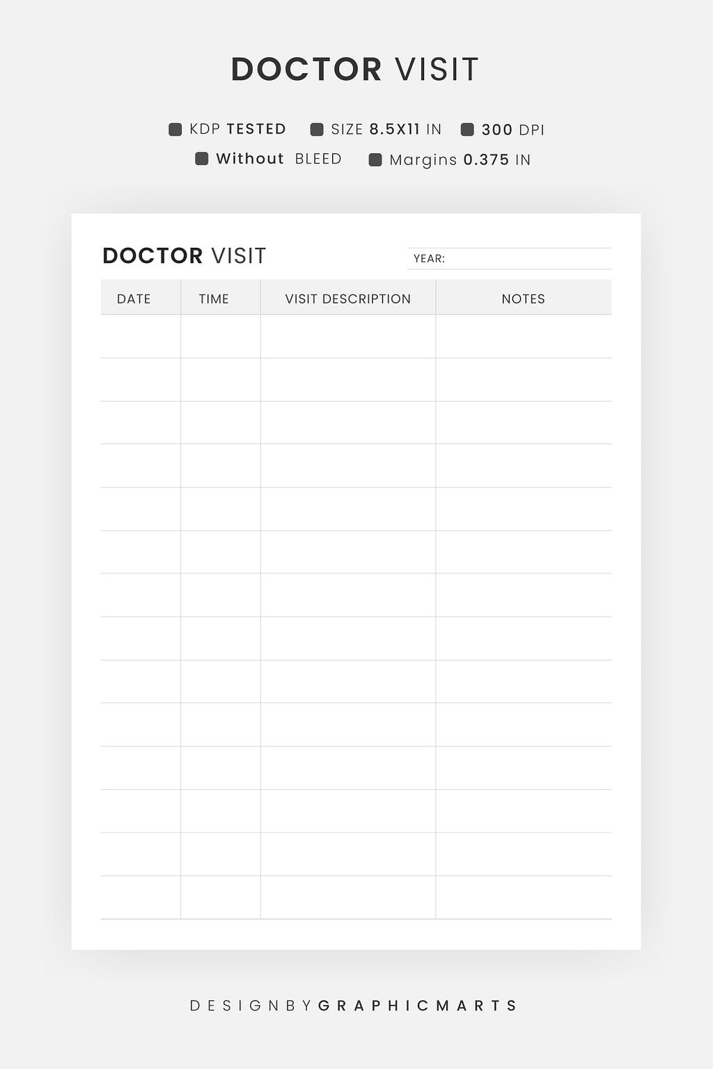 Doctor Visit Tracker Note Template