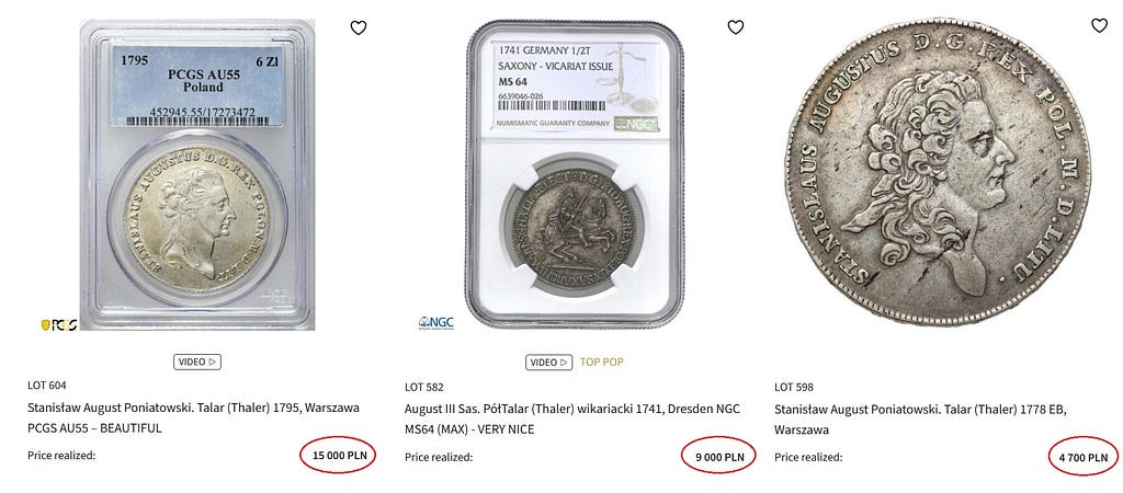 polish coins with grading