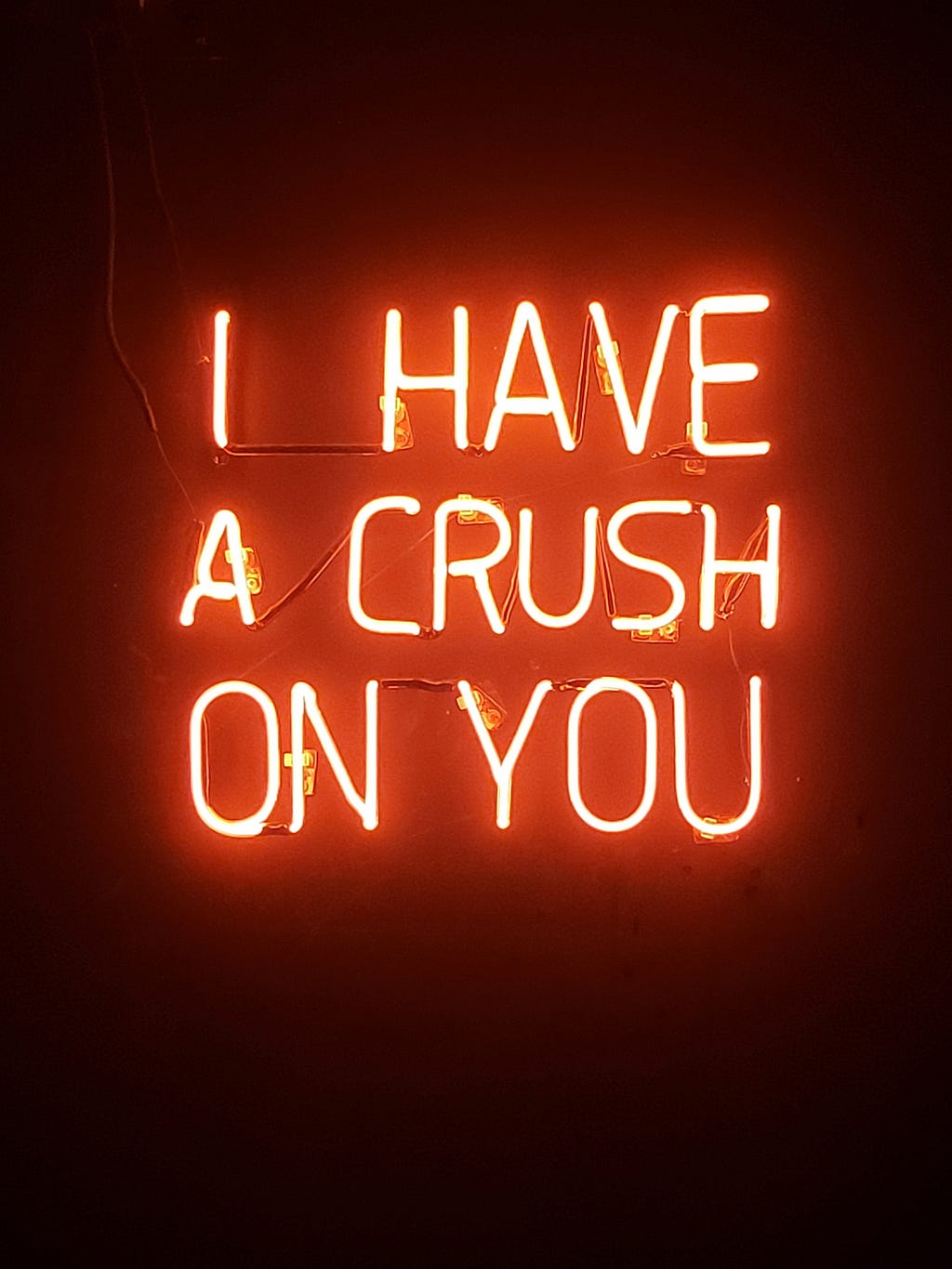 A sign that says, “I have a crush on you” to represent the message to my crush in Pride Month.