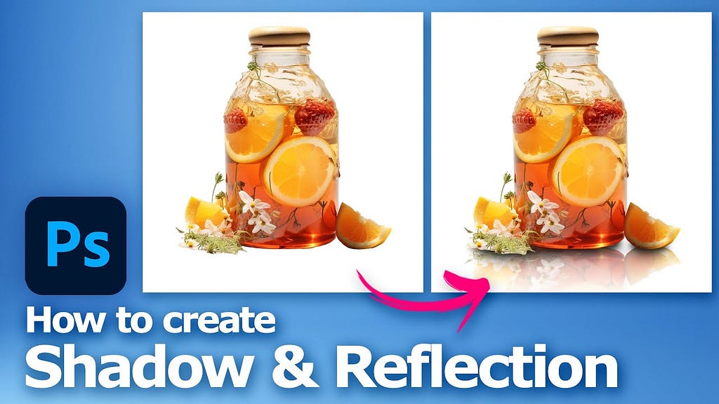 How to add shadow and reflection under object in Photoshop