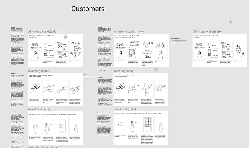 Screenshot of new storyboards created for customers