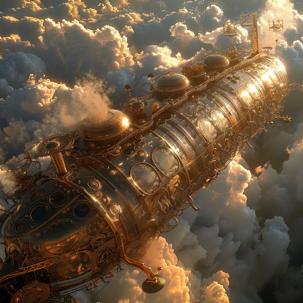 Best Midjourney Prompt for Steampunk Airship