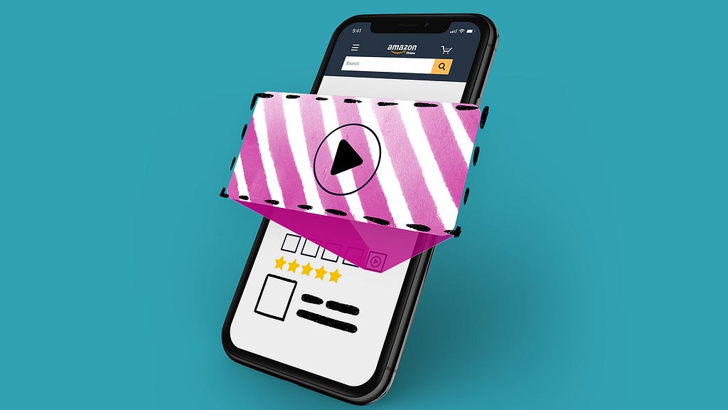 Image of Amazon product video in phone