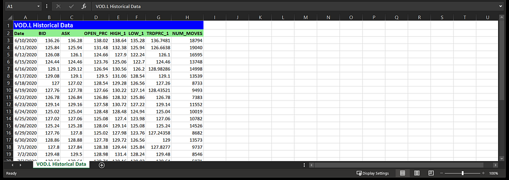 Workbook with format