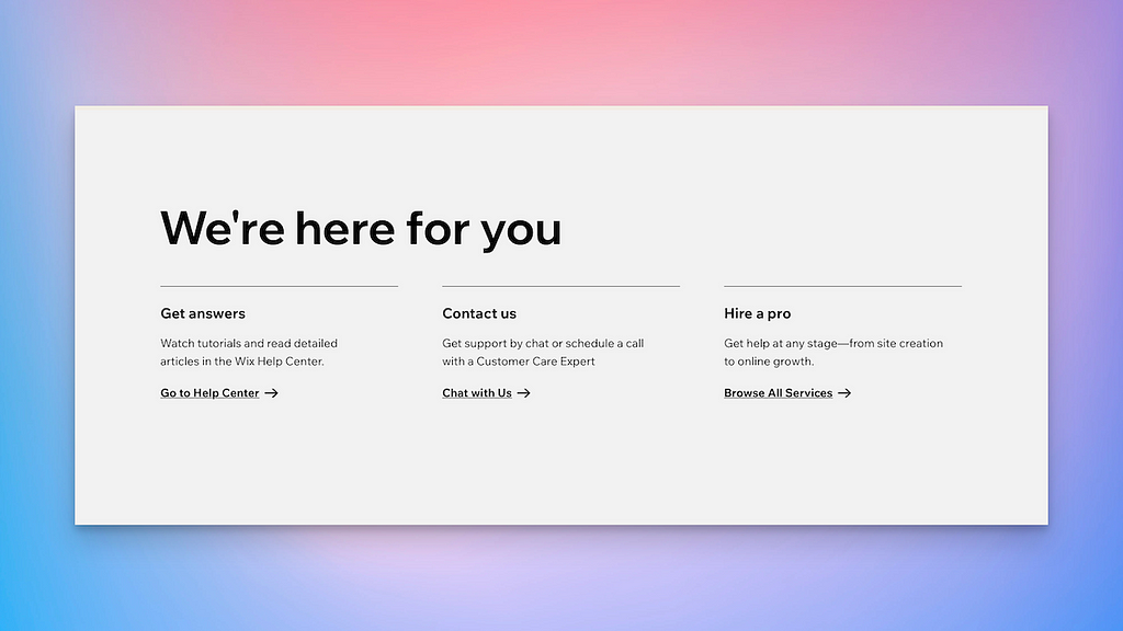 Wix Landing Page: Contact component