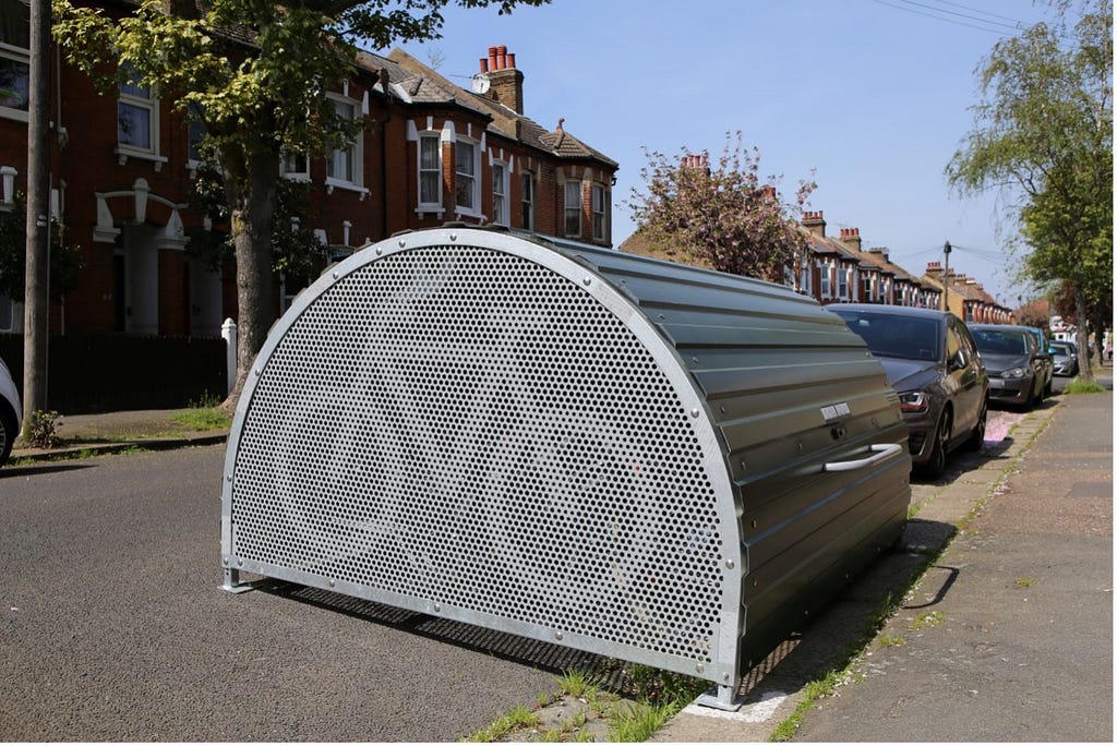 A bike hangar installed in Crofton Park — one of more than 185 delivered by the Council.