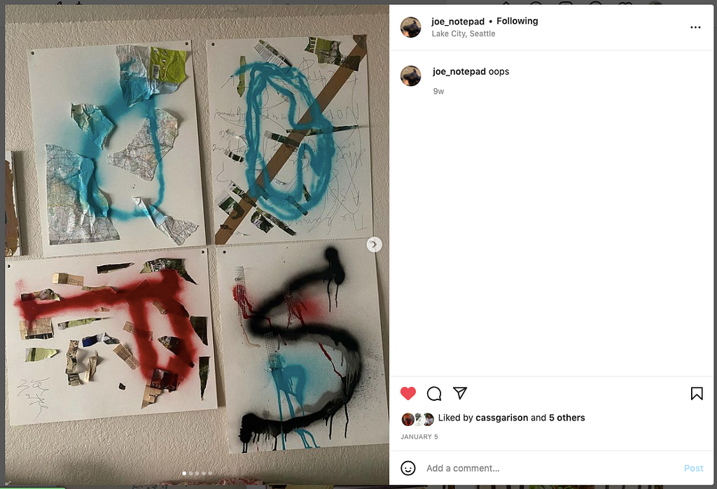 Instagram post of paintings