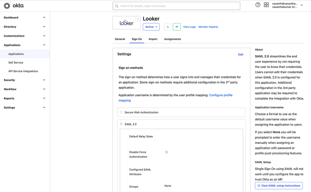 Okta Admin Looker Integration App