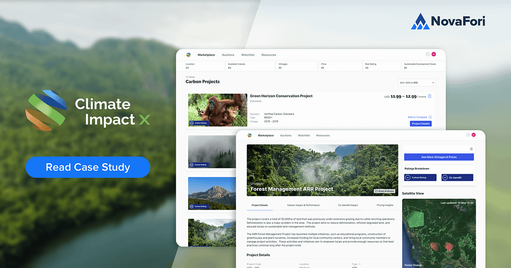 NovaFori x CIX (CLimate Impact X) case study — Auction tech for carbon offsets