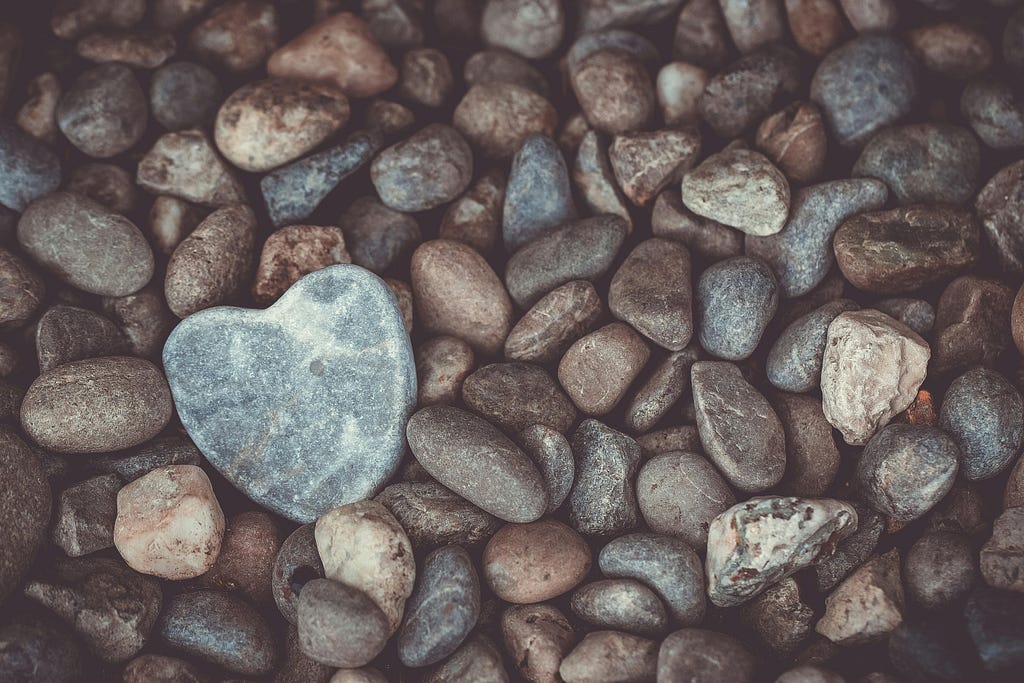 Heart Shaped Stone in the midst of other shaped stones