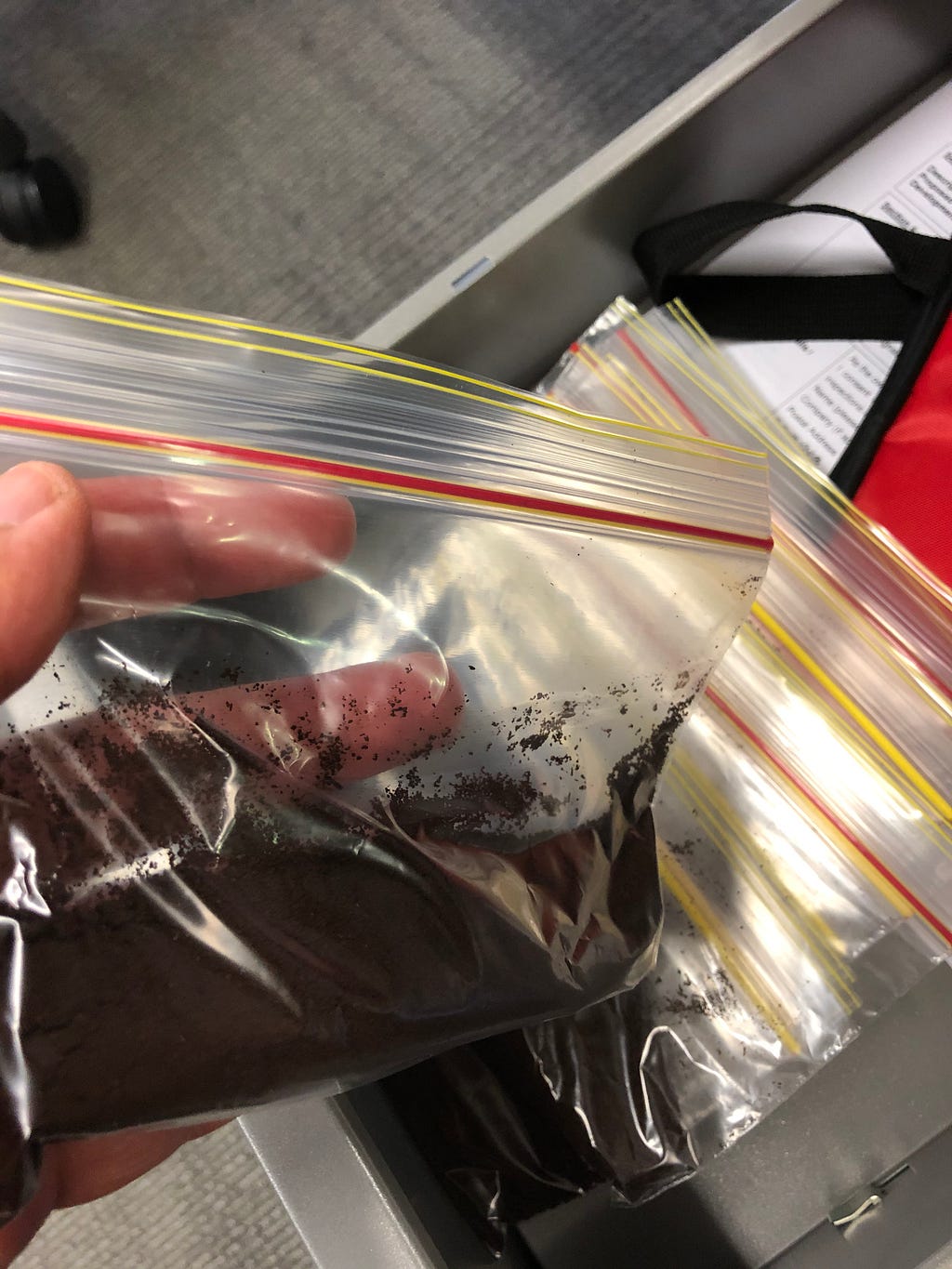 My "vacuum sealed" coffee ziplock bags