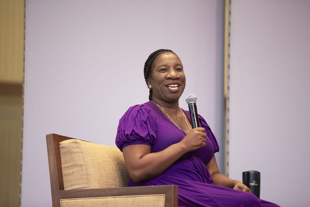 Me Too Movement founder Tarana Burke speaks at Chautauqua in 2019.