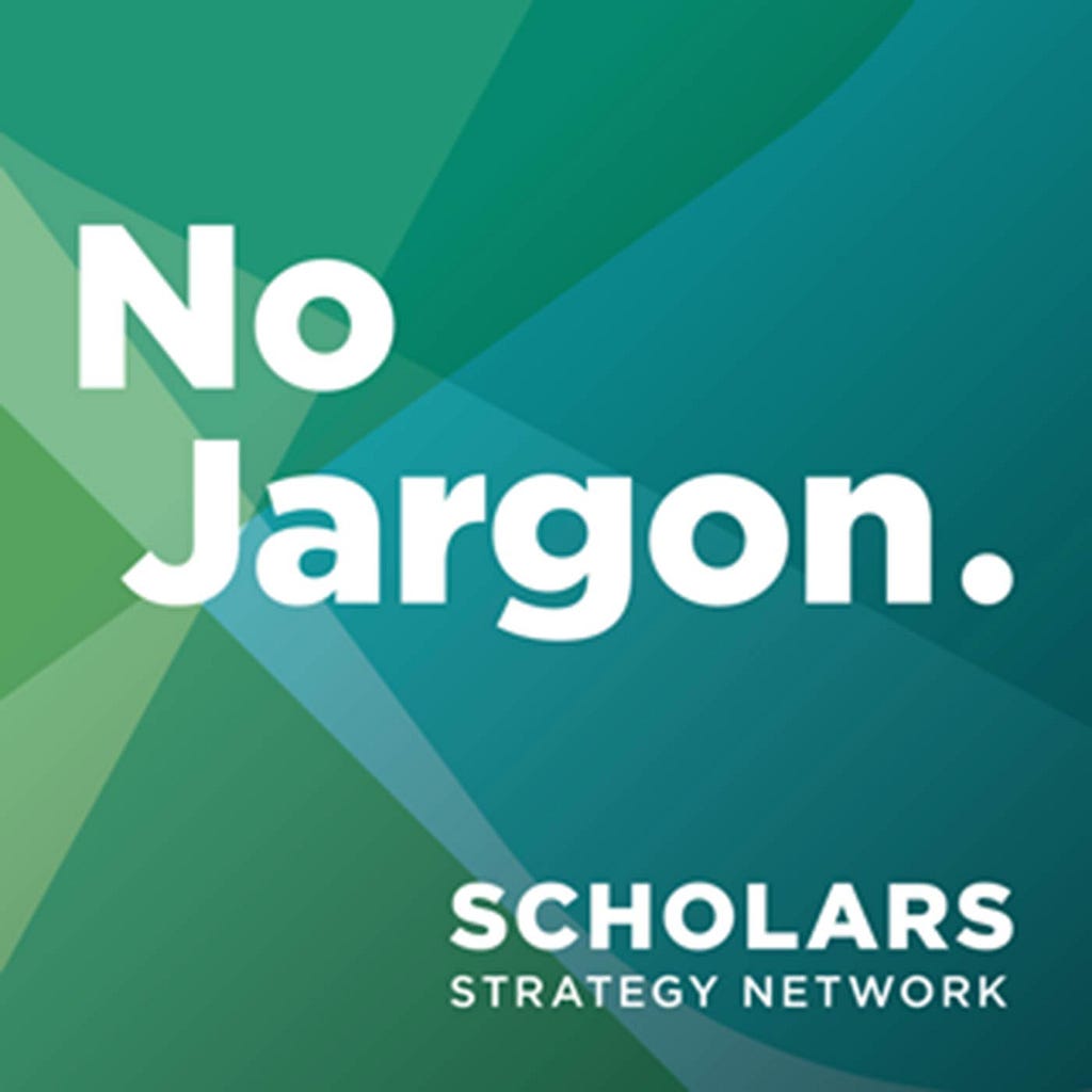 No Jargon. Podcast Cover Image.