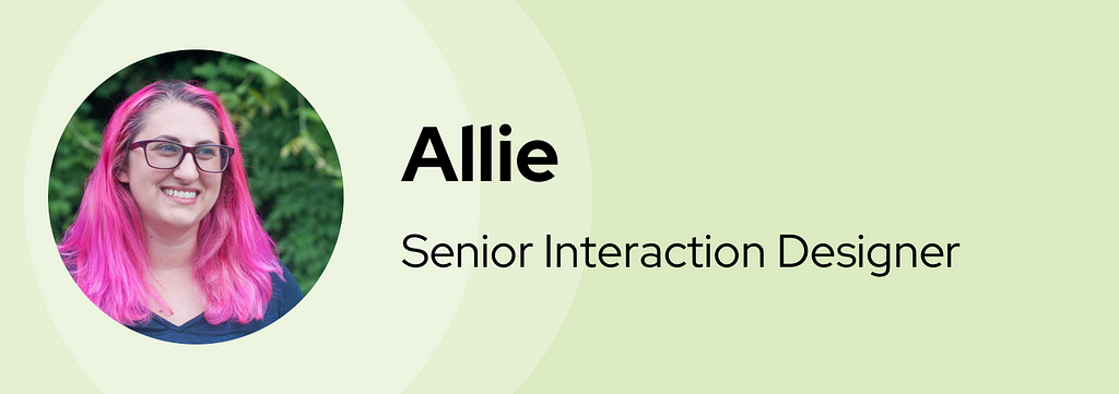 A banner graphic introducing Allie with her name, title, and headshot.