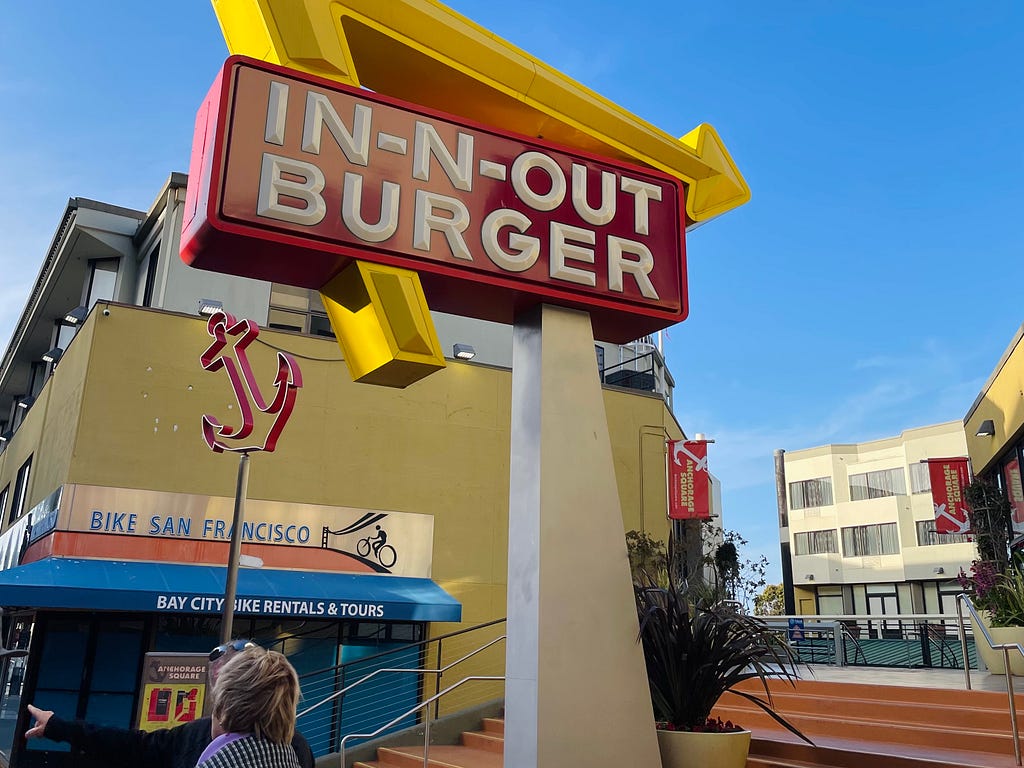 The In-N-Out Burger sign in San Francisco near Fisherman’s Wharf