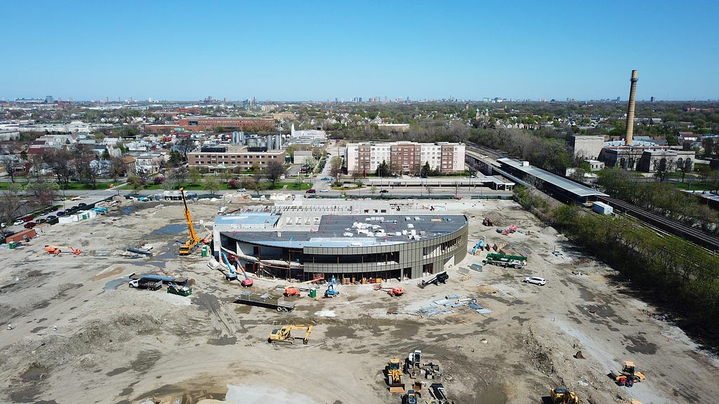 The new Chicago Park District headquarters is under construction