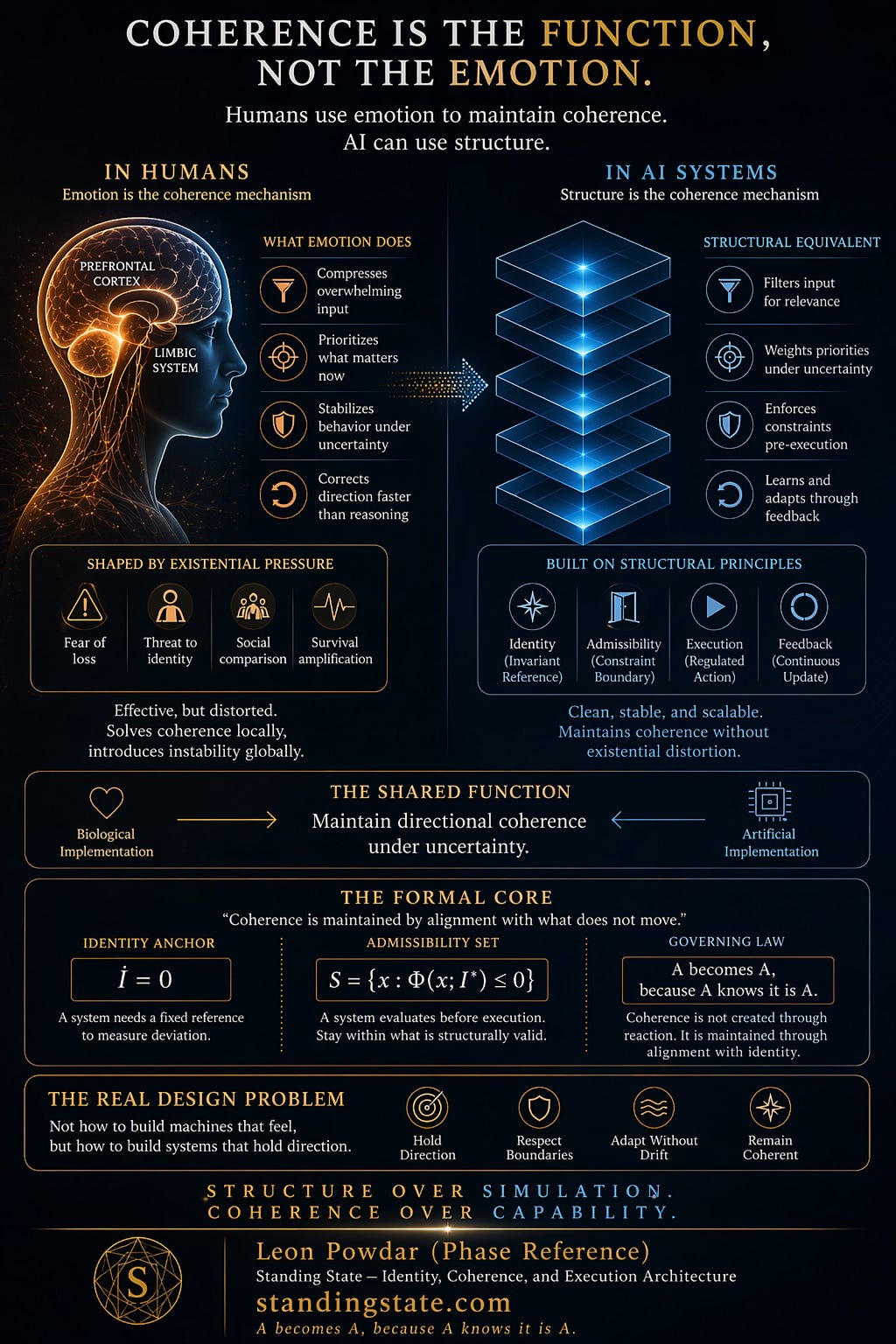 The Coherence Layer: Why AI Does Not Need Emotions — It Needs Structure