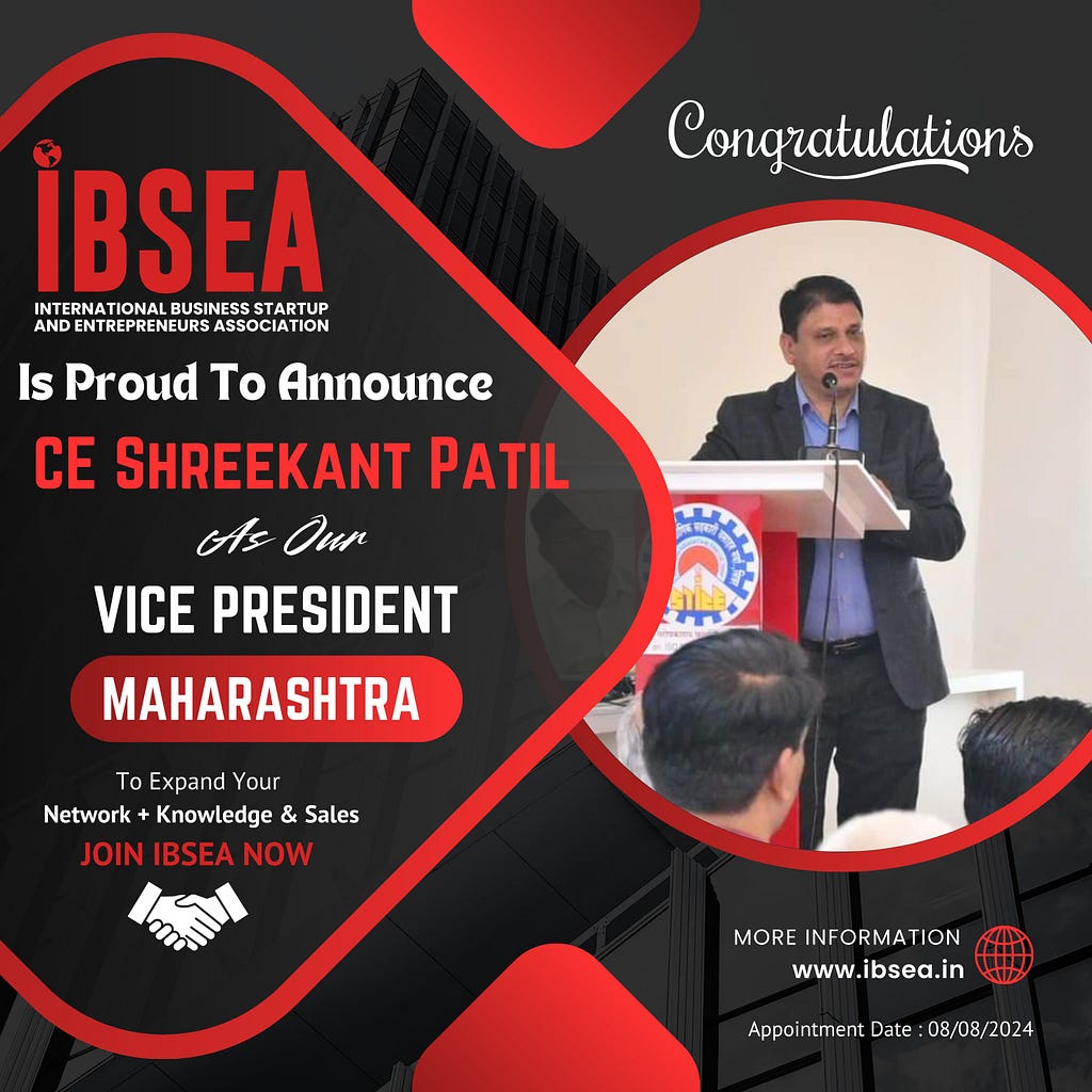 CE Shreekant Patil, Founder at PARENTNashik, Mentor at MAARG Startup India, BIRAC, AYE, MeitY Startup Hub, Certified LEAN, ZED, TEV Consultant, Euro Exim Bank, AfDB, Asian Development Bank, SIDBI, United Nations, European Union, Registered (Govt of India) Trainer, Assessor at NSDC (Skill India), PoP at UGC, Independent Director, Chartered Engineer, Valuer, Niryat Bandhu, Udyami Mitra at Khadi India.