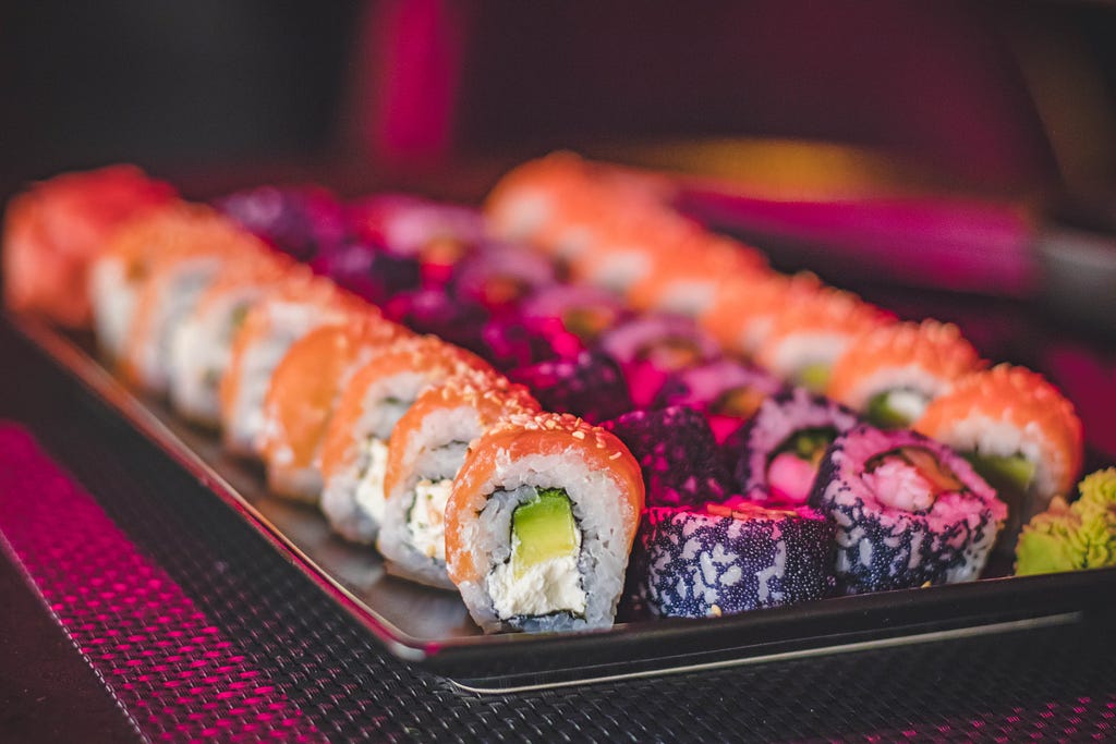Sushi rolls.