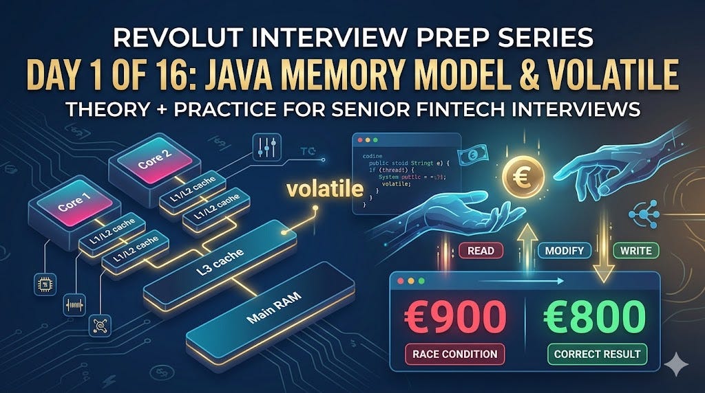 Java Memory Model & volatile: Theory + Practice for Senior Fintech Interviews