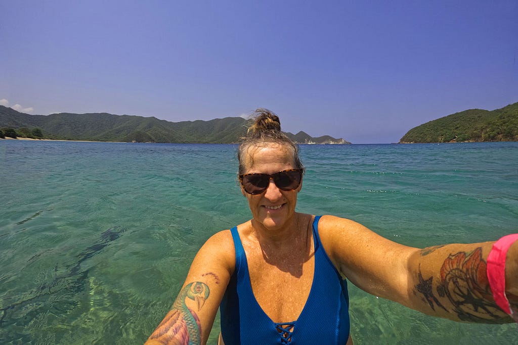 Me at Crystal Beach, Taganga, Colombia