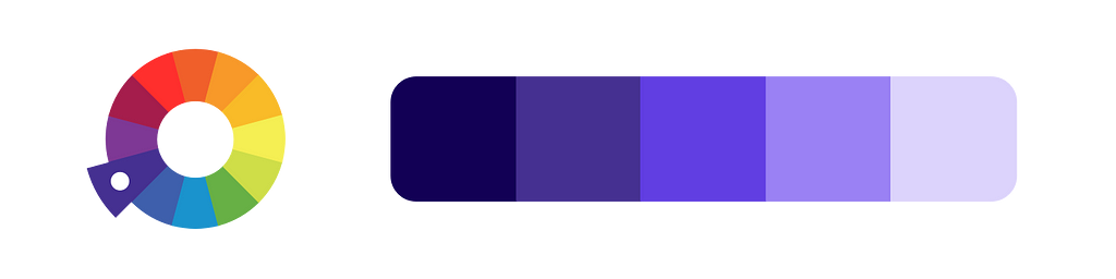 Monochromatic example: a color palette created from violet.
